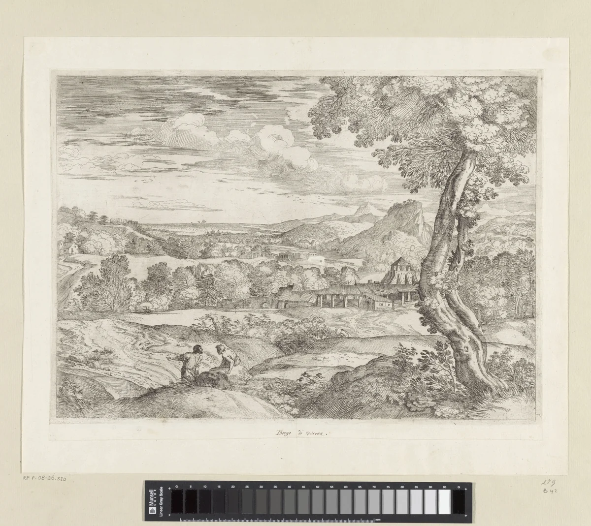 Landschap met steenfabriek by Giovanni Francesco Grimaldi, print, 1616-1680