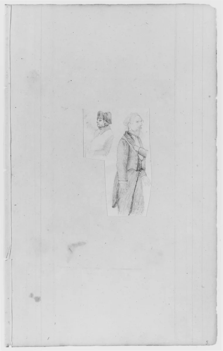 Loose Drawing—Soldier and Man (from Sketchbook) by John William Casilear, artwork, 1811-1893