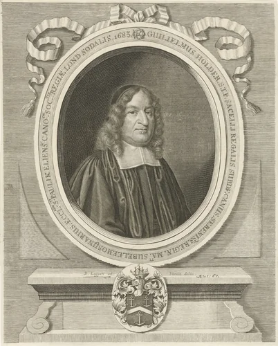 Portret van William Holder by David Loggan, print, 1683-1692