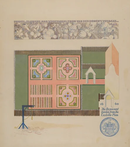 Peter Stuyvesant Garden by George Stonehill, index of american design, 1936