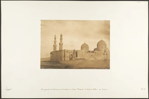 Vue générale de la Mosquée et du Tombeau de Sultan Bezkouk, El-Melek-el-Dâher, au Kaire by Maxime Du Camp, photograph, 1849-1850