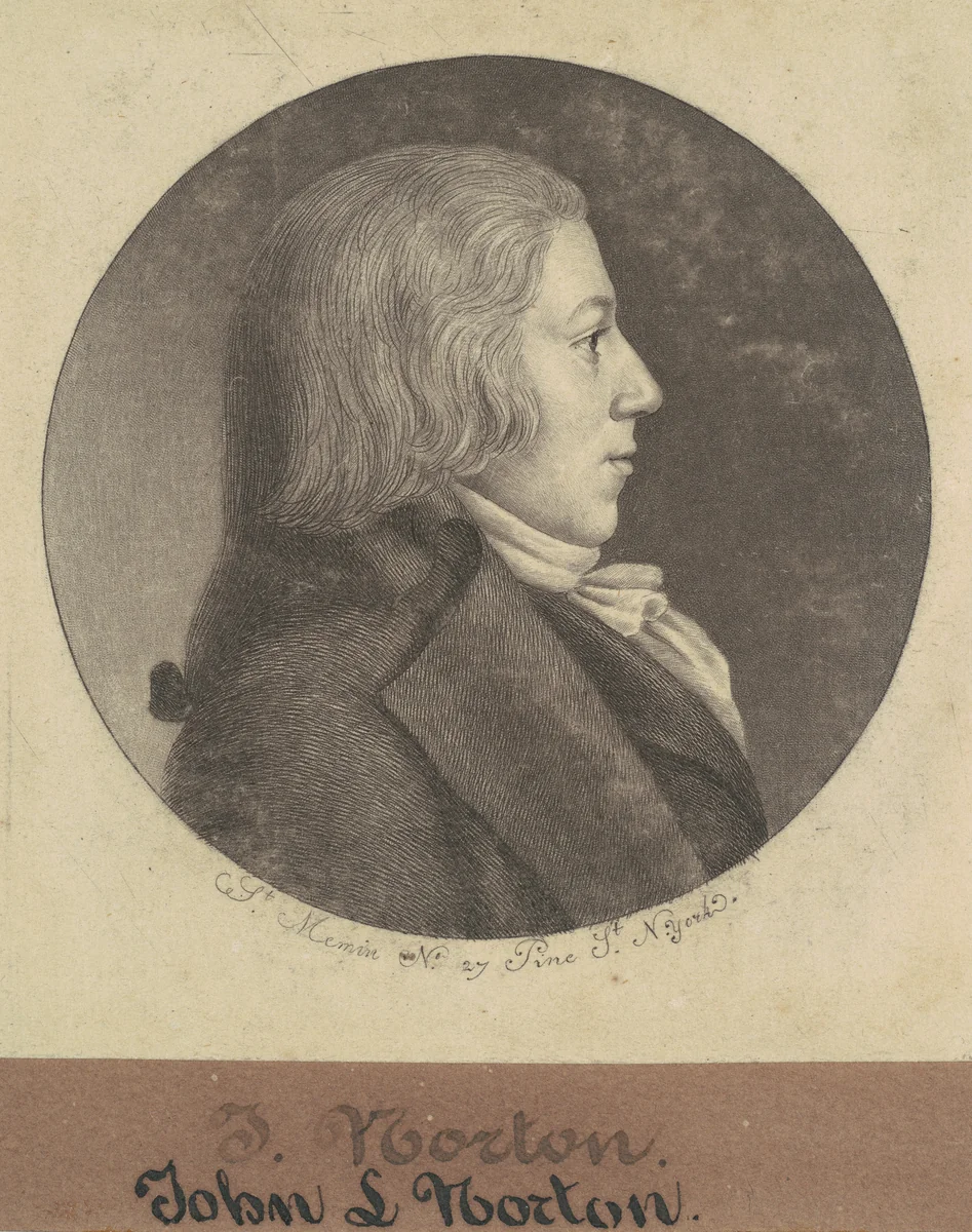 John Leake Norton by Charles B. J. Févret de Saint-Mémin, print, 1797