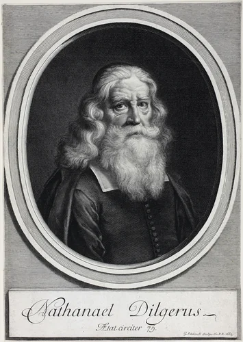 Nathanael Dilgerus by Gérard Edelinck, print, 1683