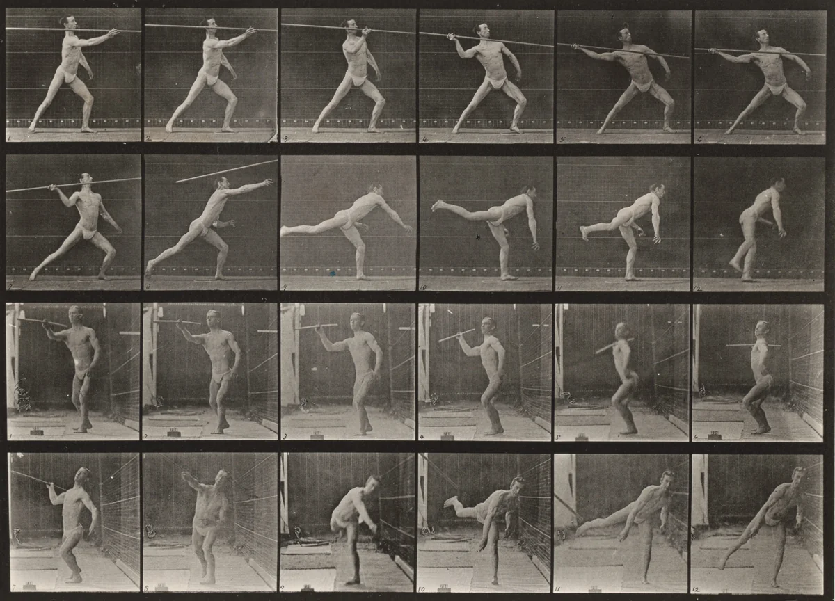 Plate Number 361. Throwing a spear by Eadweard Muybridge, photograph, 1887