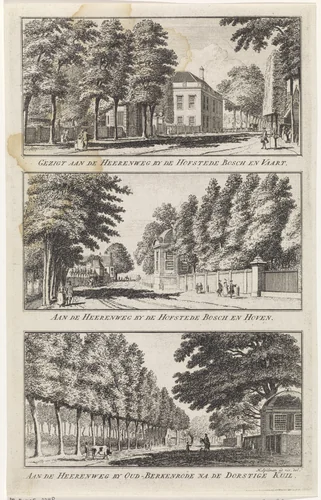 Drie gezichten rond Haarlem B by Hendrik Spilman, print, 1763