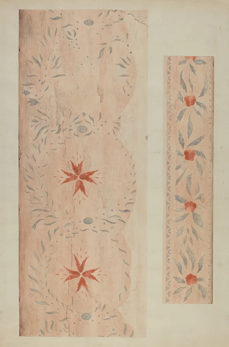 Stencilled Wall (From an Inn) by Ray Holden, index of american design, 1937