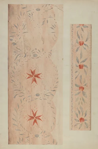 Stencilled Wall (From an Inn) by Ray Holden, index of american design, 1937