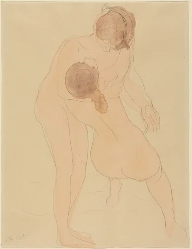 Two Figures by Auguste Rodin, drawing, 1905