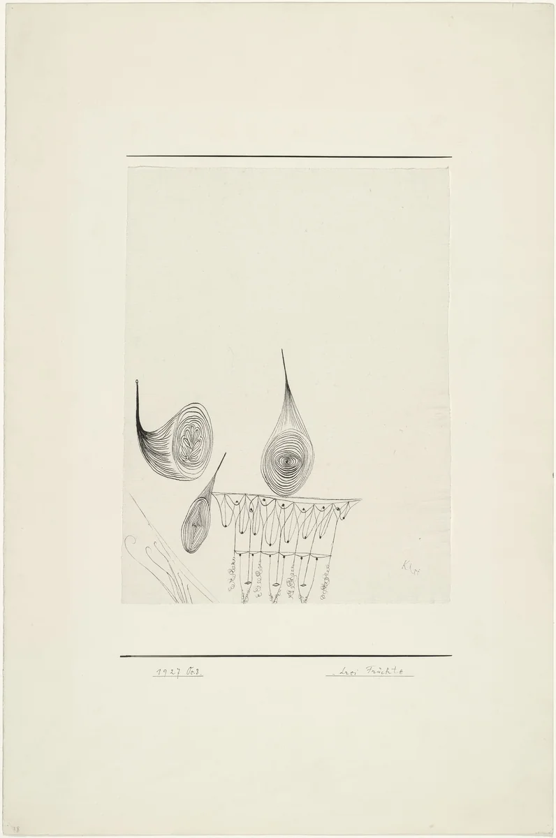 Three Fruit (Drei Früchte) by Paul Klee, drawing, 1927