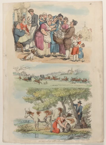 Plate 11, from "World in Miniature" by Thomas Rowlandson, print, 1816