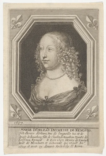 Marie d'Orleans, Duchesse de Nemours by Robert Nanteuil, print, 1652-1662