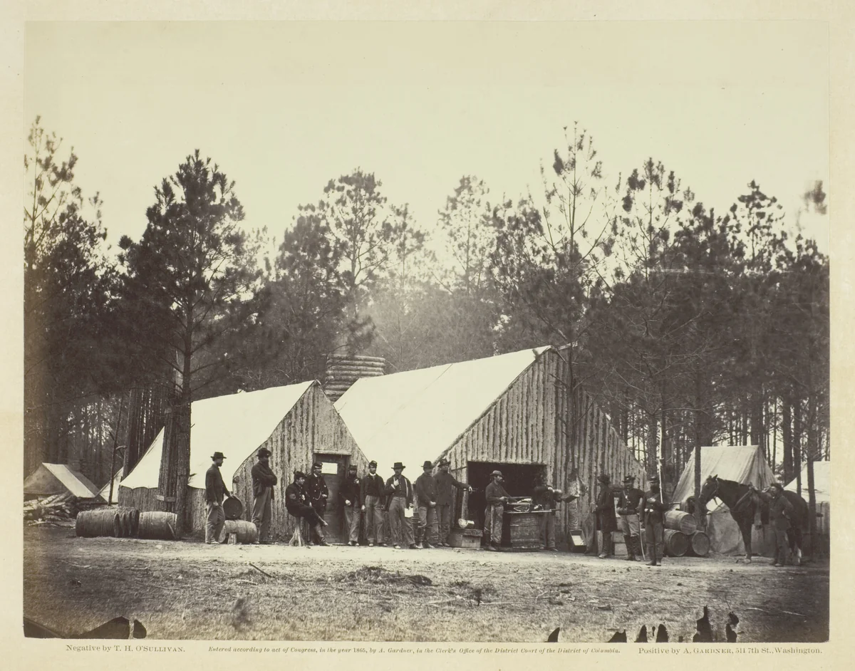 Commissary Department, Head-Quarters Army of the Potomac by Timothy O'Sullivan, photograph, 1864