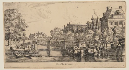 Het Naeder veer, from Views of Amsterdam by Reinier Nooms, print, 1660
