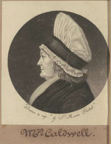 Martha Round Caldwell by Charles B. J. Févret de Saint-Mémin, print, 1798-1803