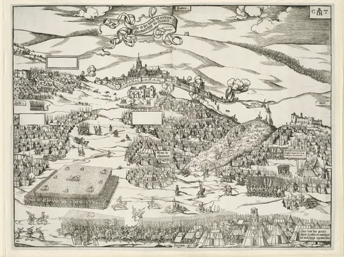 Beleg van Thérouanne (Terwaan), 1537 by Unknown, print, 1537