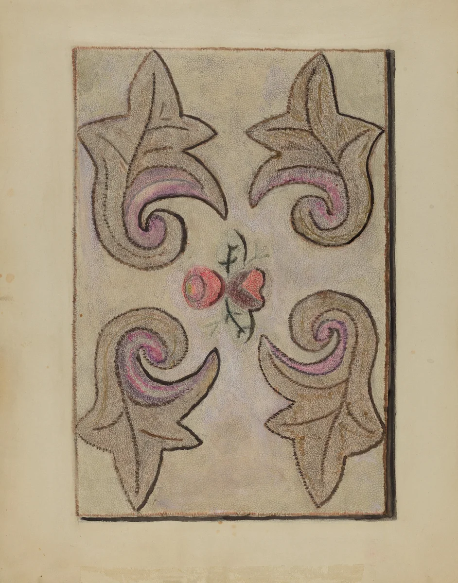Hooked Rug by Lillian M. Mosseller, index of american design, 1935-1942