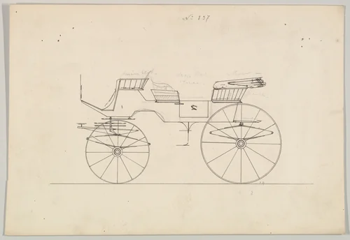 Design for Vis-à-vis/ Charabanc, no. 837 by Brewster & Co., drawing, 1850-1870