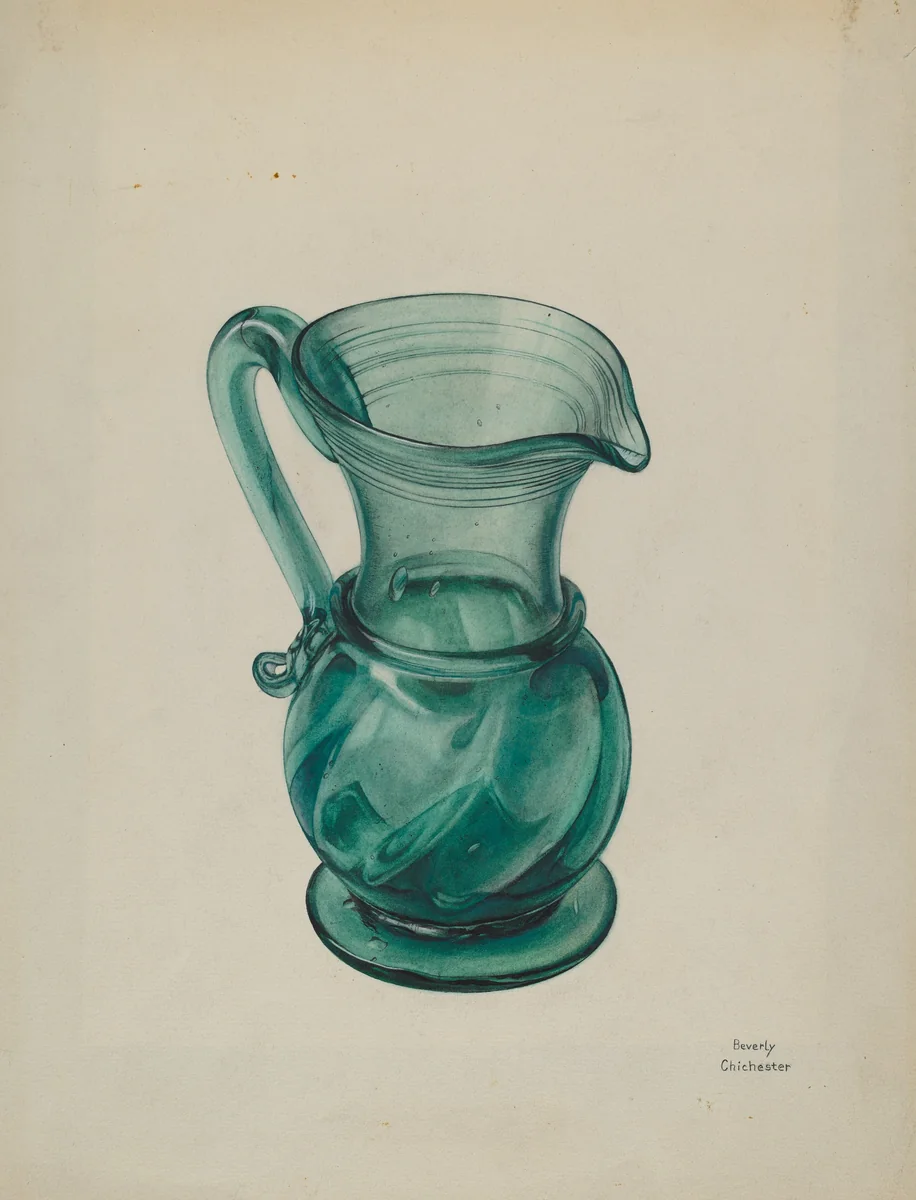 Pitcher by Beverly Chichester, index of american design, 1939