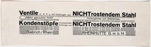 Nicht rostender Stahl by Kurt Schwitters, design, 1927