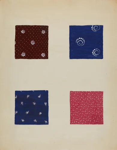 Materials from Patchwork Quilt by Katherine Hastings, index of american design, 1936