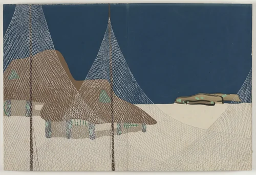 Flowers of a Hundred Worlds (Momoyogusa): Fishing Village (Ryoson) by Kamisaka Sekka, book, 1909-1910