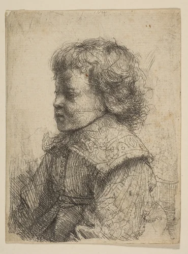 Portrait of a Boy, in Profile by Rembrandt van Rijn, print, 1641