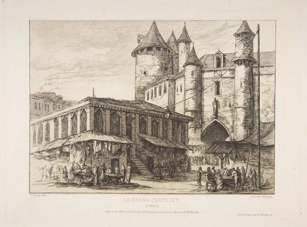 Le Grand Châtelet (Grand Châtelet, Paris circa 1780) by Charles Meryon, print, 1861