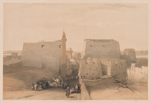 Egypt and Nubia: Volume II - No. 38, Grand Entrances to the Temple of Luxor by Louis Haghe, print, 1838