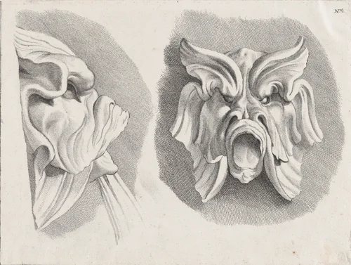 Fountain head, after the Fontaine des Quatre-Saisons (Paris) by anonymous, print, 1745-1800