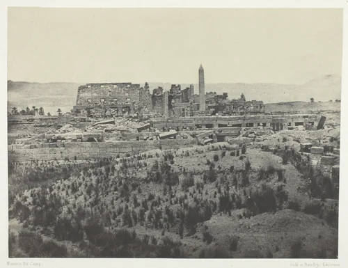 Palais de Karkak, Vue générale des Ruines, Prise a l'est; Thèbes, plate 31 from the album "Egypte, Nubie, Palestine et Syrie" (1852) by Maxime Du Camp, photograph, 1849-1851