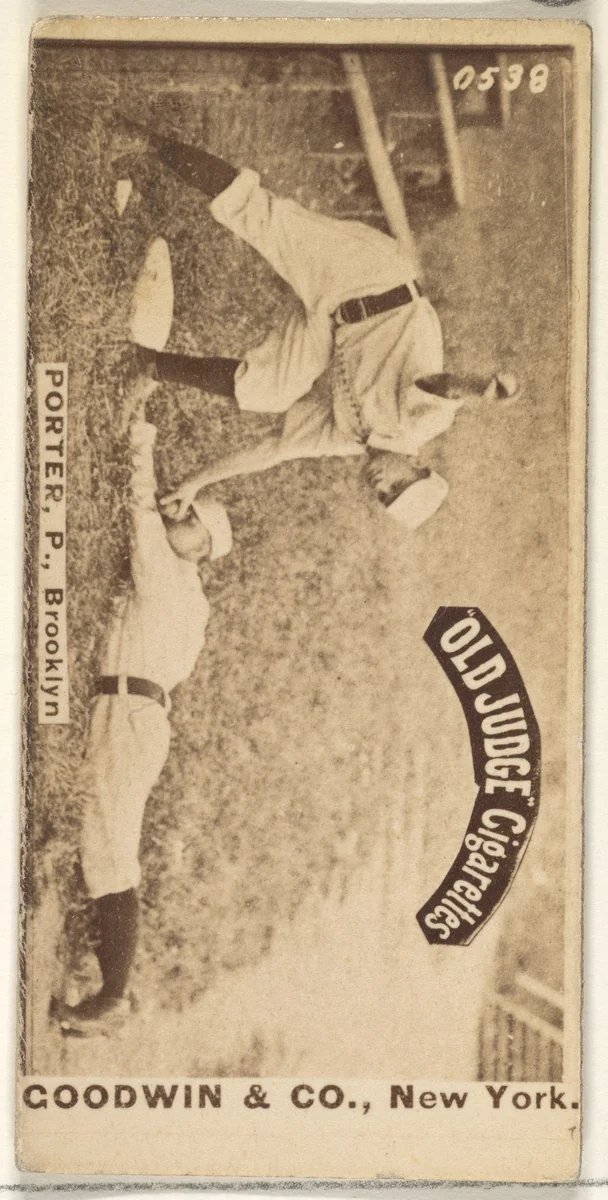 Porter, Pitcher, Brooklyn, from the Old Judge series (N172) for Old Judge Cigarettes by Goodwin & Company, photograph, 1887-1890