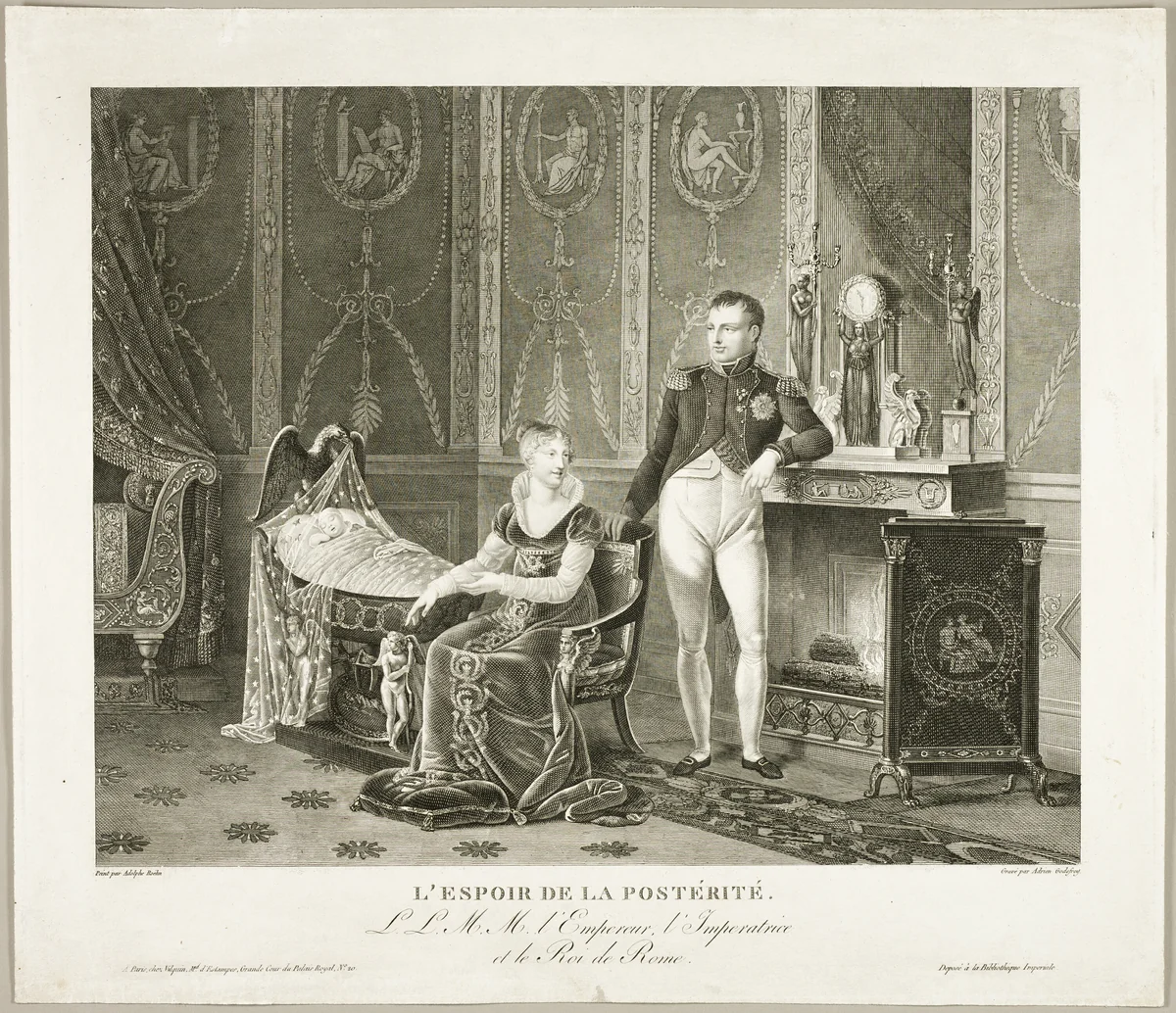 The Hope of Posterity: The Emperor, Empress, and King of Rome by Adrien Pierre Francois Godefroy, print, 1811-1812