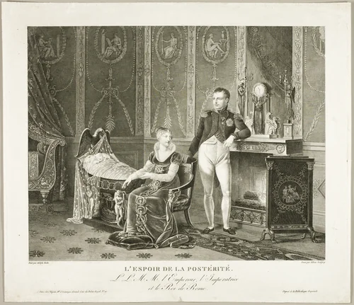 The Hope of Posterity: The Emperor, Empress, and King of Rome by Adrien Pierre Francois Godefroy, print, 1811-1812