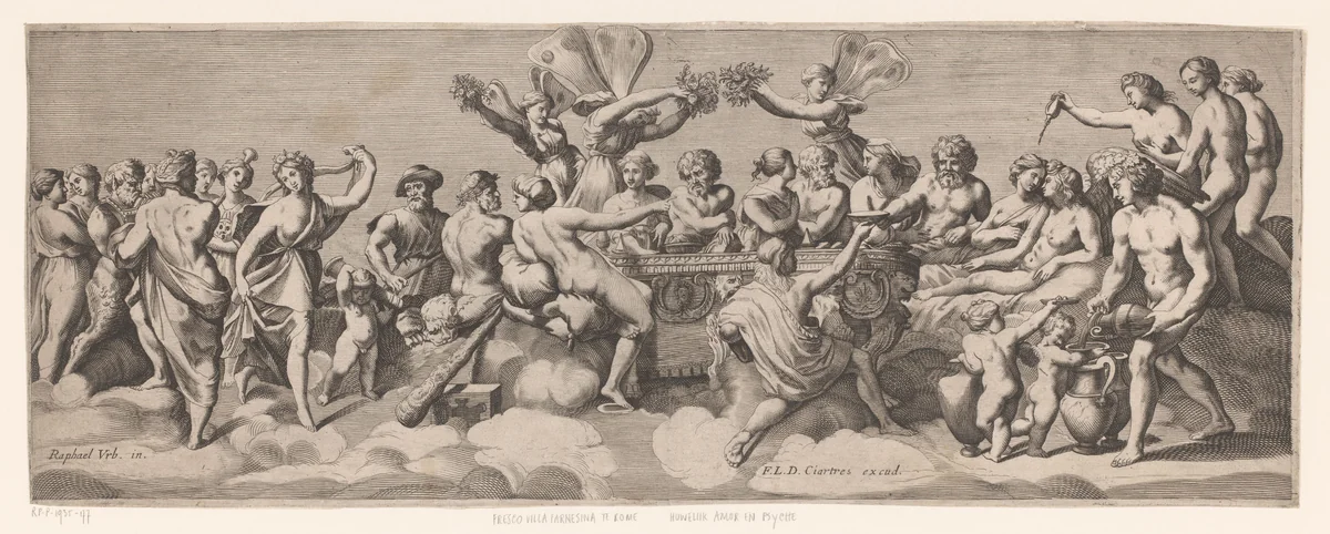Bruiloft van Amor en Psyche by anonymous, print, 1599-1647