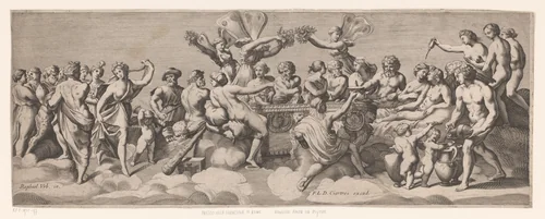 Bruiloft van Amor en Psyche by anonymous, print, 1599-1647