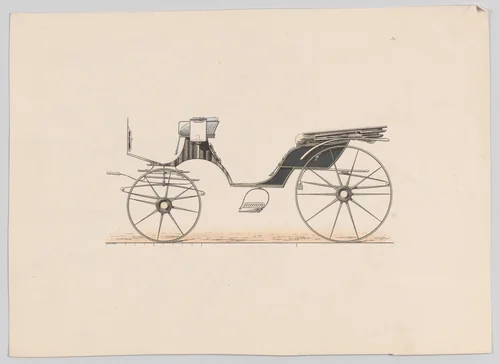 Design for Cabriolet Carriage by anonymous, print, 1875-1885