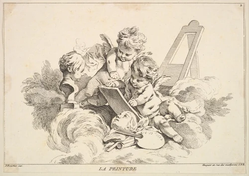 Painting by Louis Félix de La Rue, print, 1731-1765