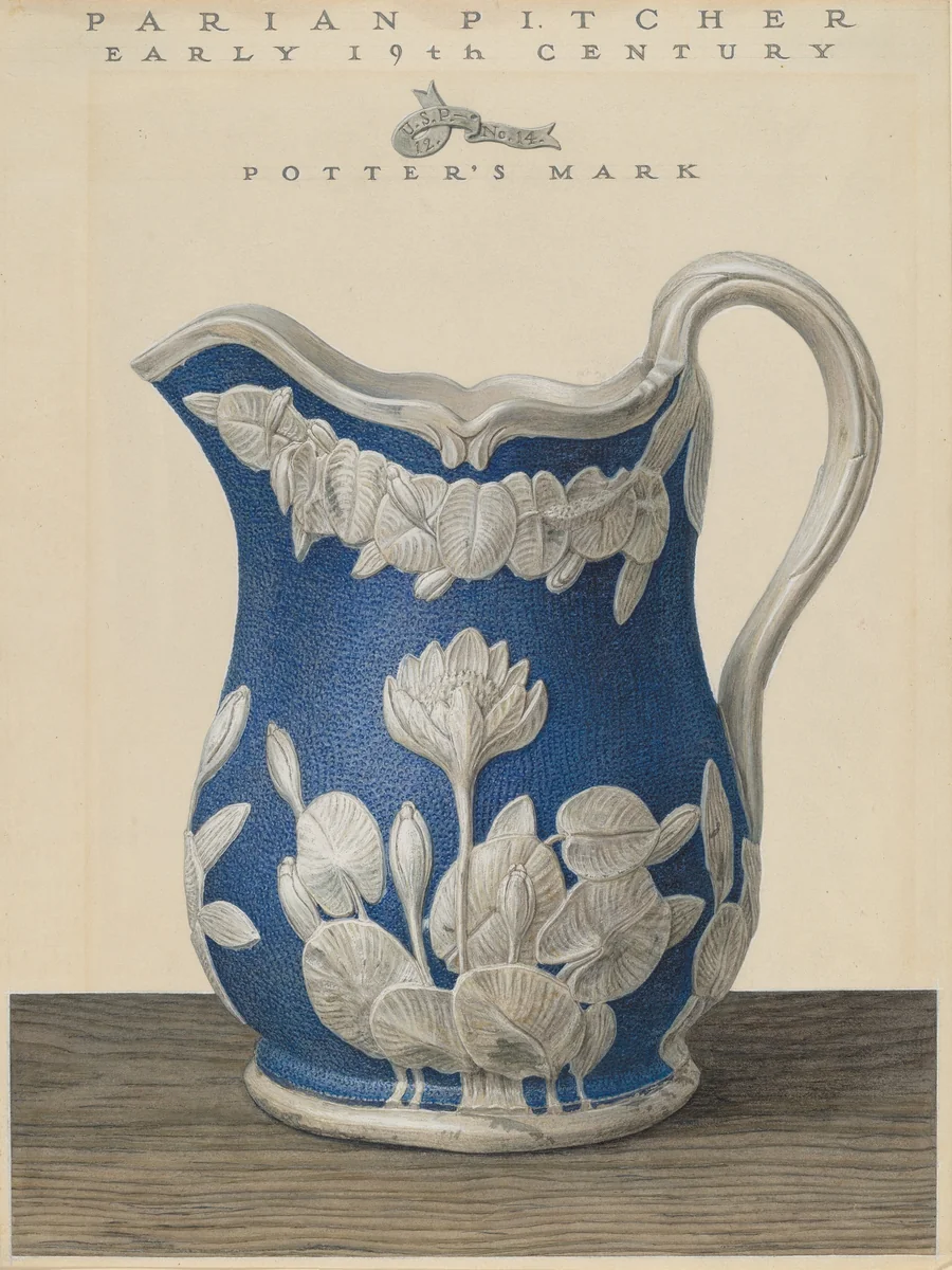 Parian Pitcher by John Matulis, index of american design, 1937
