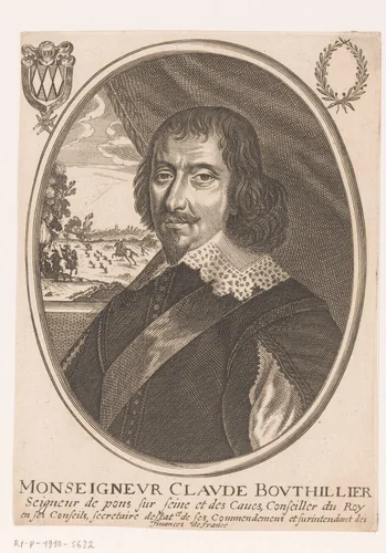 Portret van Claude Bouthillier by anonymous, print, 1610-1668