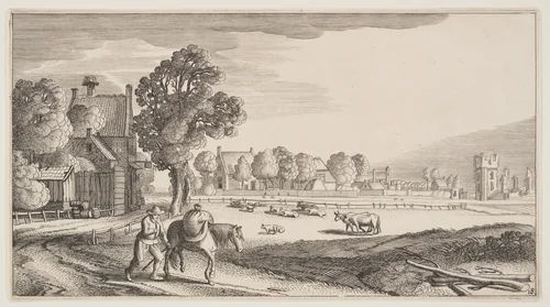 Roads along a Pasture, from Landscapes (Playsante Lantschappen) by Claes Jansz. Visscher II, print, 1641