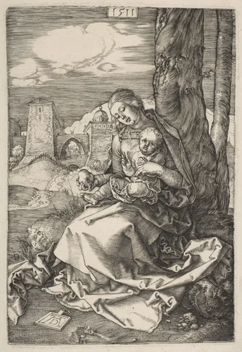 Virgin and Child with the Pear by Albrecht Dürer, print, 1511
