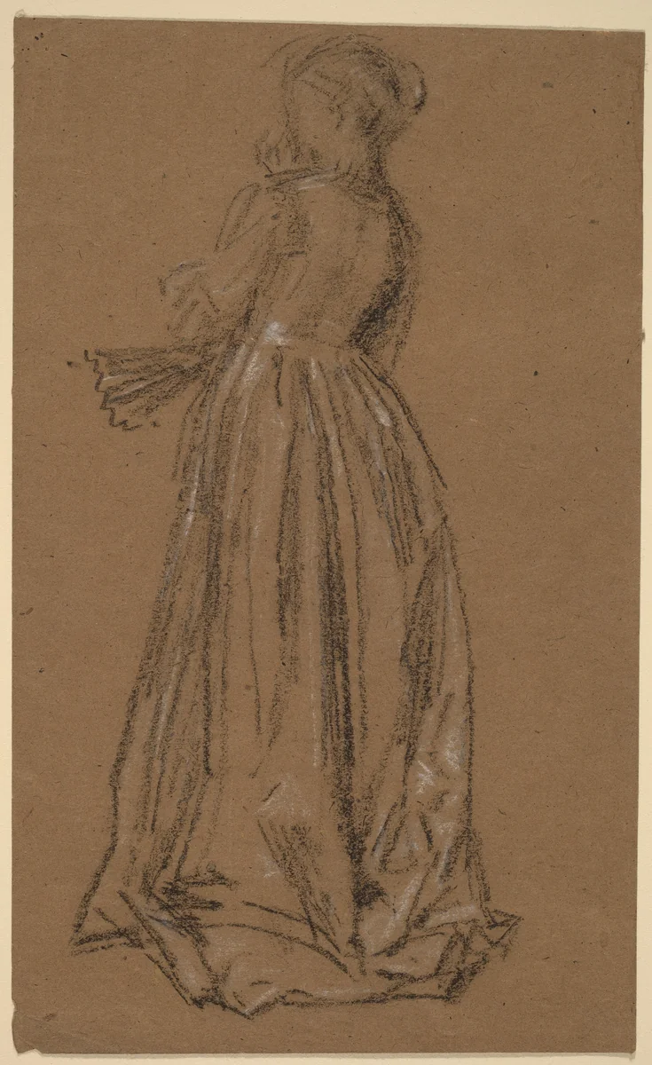 Woman with a Fan by James McNeill Whistler, drawing, 1873-1875