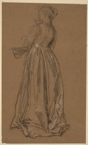 Woman with a Fan by James McNeill Whistler, drawing, 1873-1875