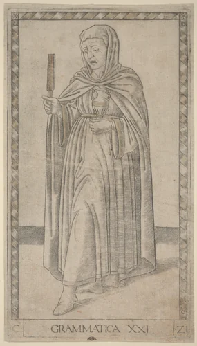 Grammatica (Grammar) by Master of the E-Series Tarocchi, print, 1465