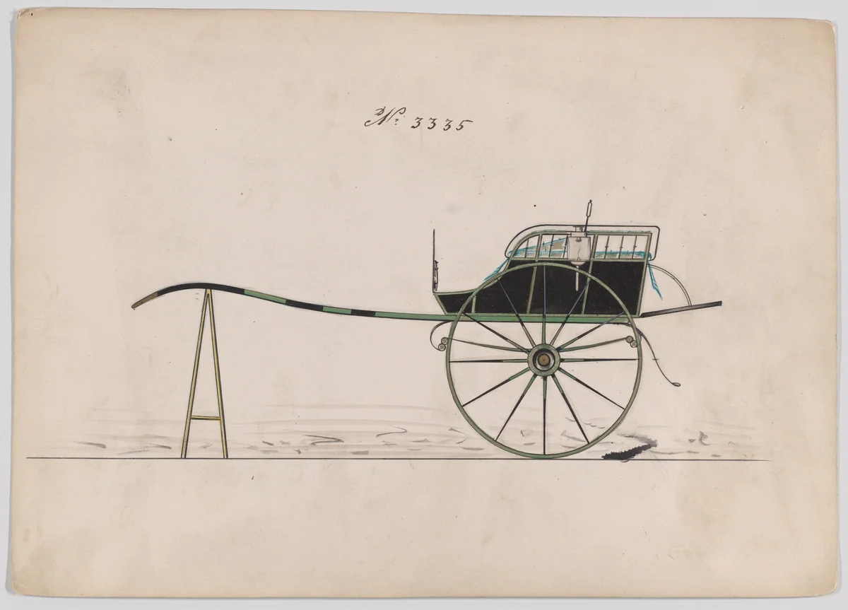 Whitechapel Cart # 3335 by Brewster & Co., drawing, 1877