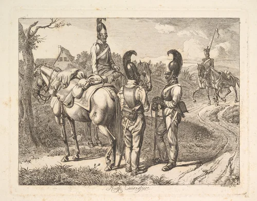 Russian Cuirassiers by Johann Christoph Erhard, print, 1816
