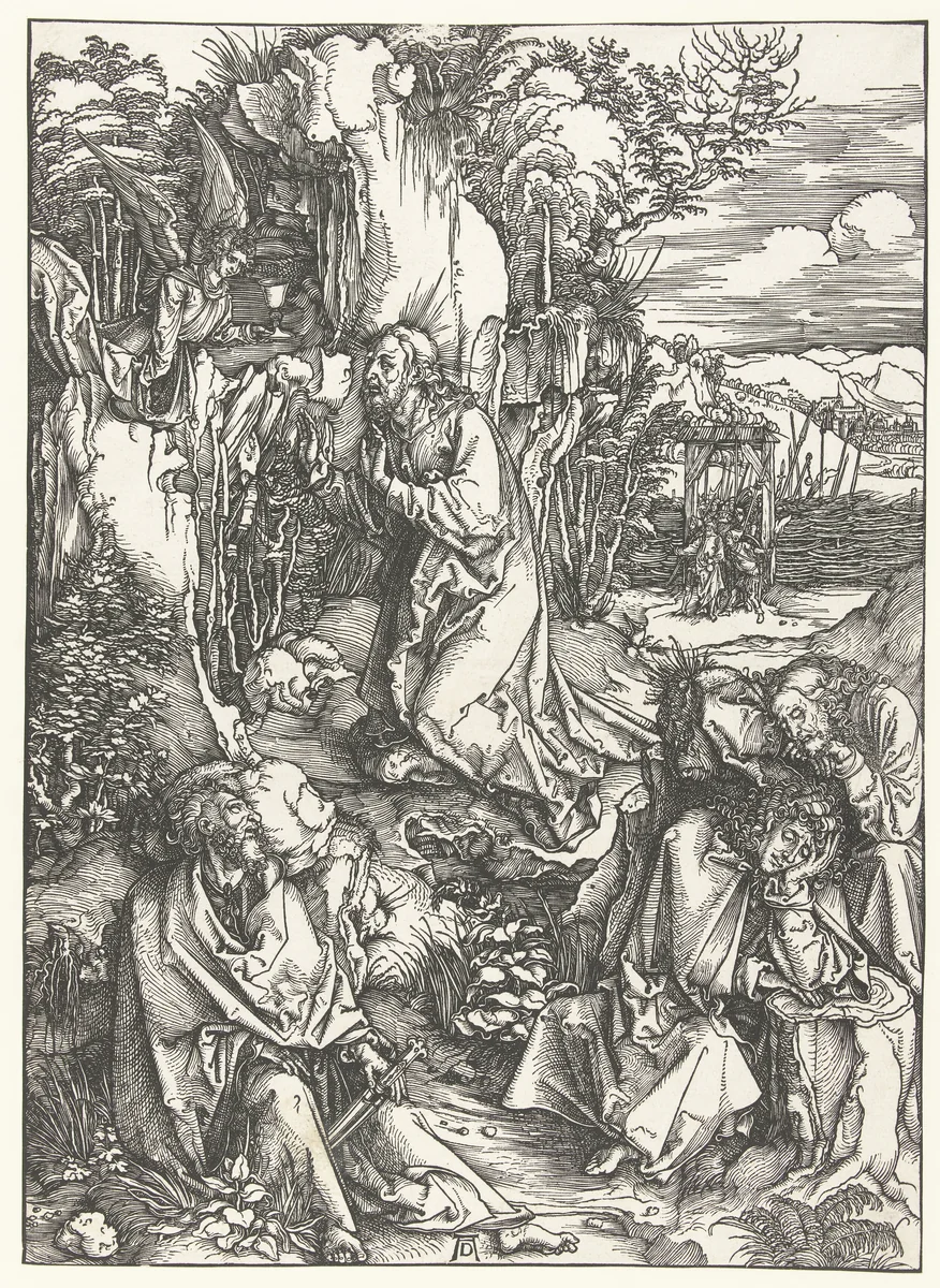Christus op de Olijfberg by Unknown, print, 1496-1497