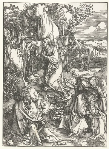 Christus op de Olijfberg by Unknown, print, 1496-1497