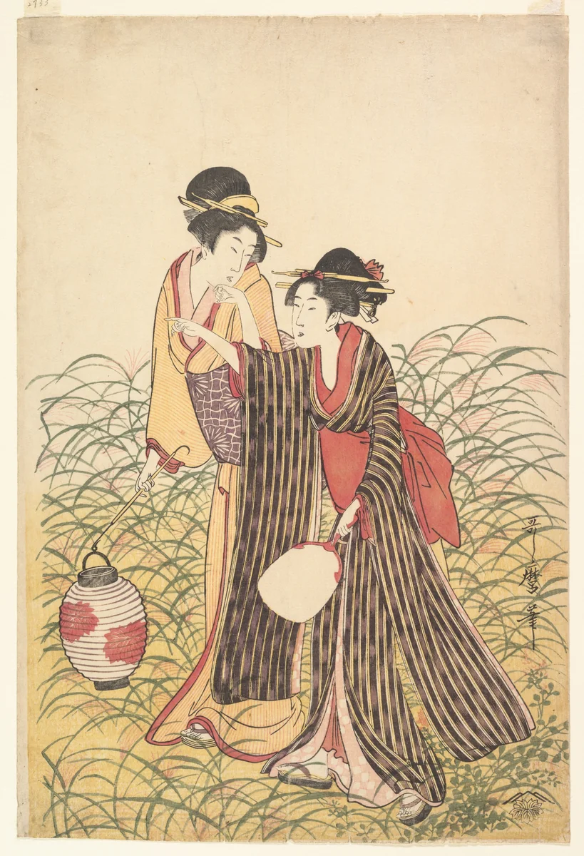 Elopers in Musashino by Kitagawa Utamaro (喜多川歌麿), print, 1800-1833