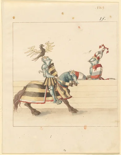 Italian Joust of Peace by German 16th Century, drawing, 1515
